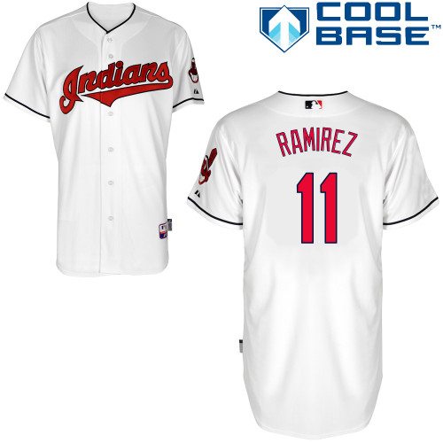 Jose Ramirez #11 MLB Jersey-Cleveland Indians Men's Authentic Home White Cool Base Baseball Jersey